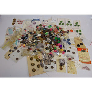 Lot of Vintage Buttons Huge Estate Sale Find Cards Antique Metal Variety Types
